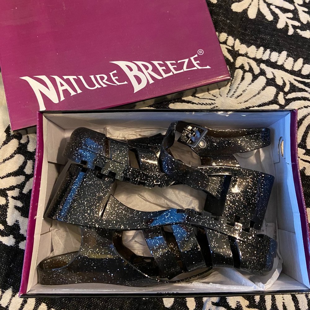 Gelly sparkle rubber platform mary jane shoes